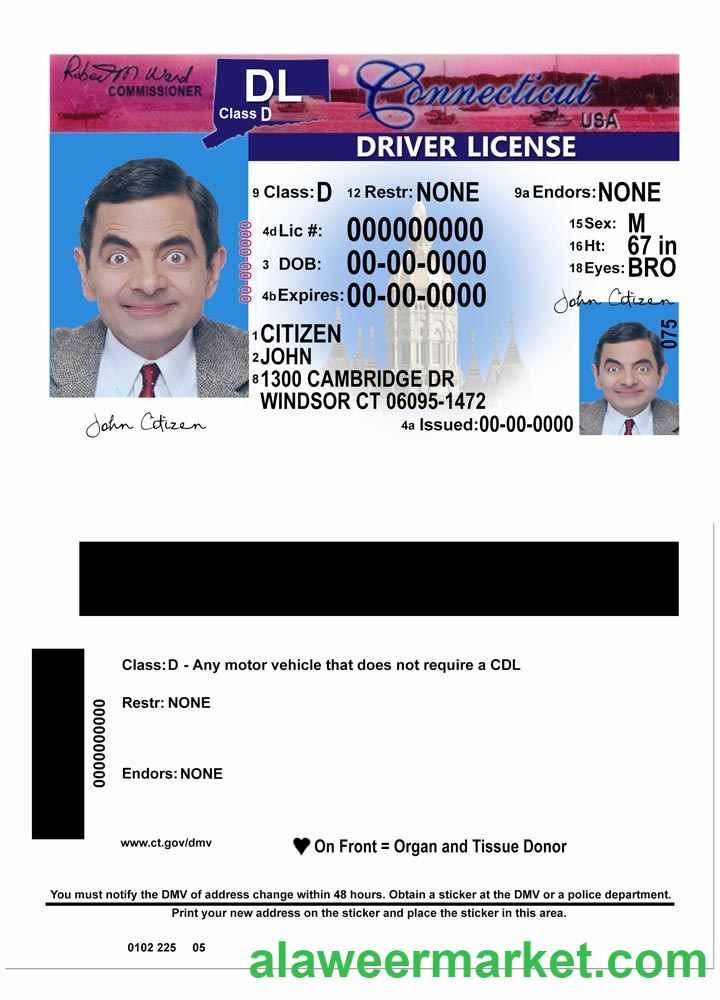 USA Connecticut driving license version 2